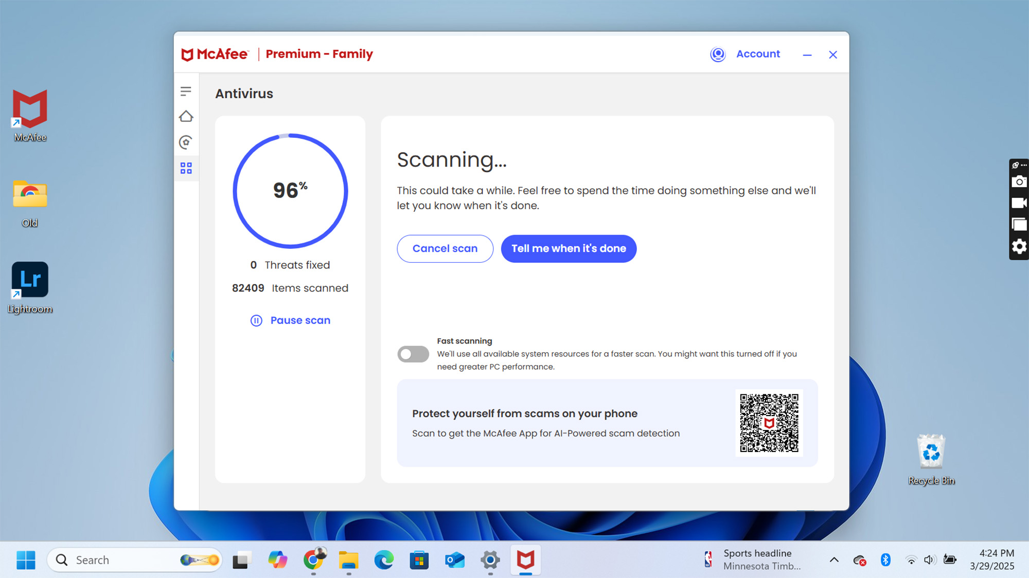 McAfee + Premium screen shot