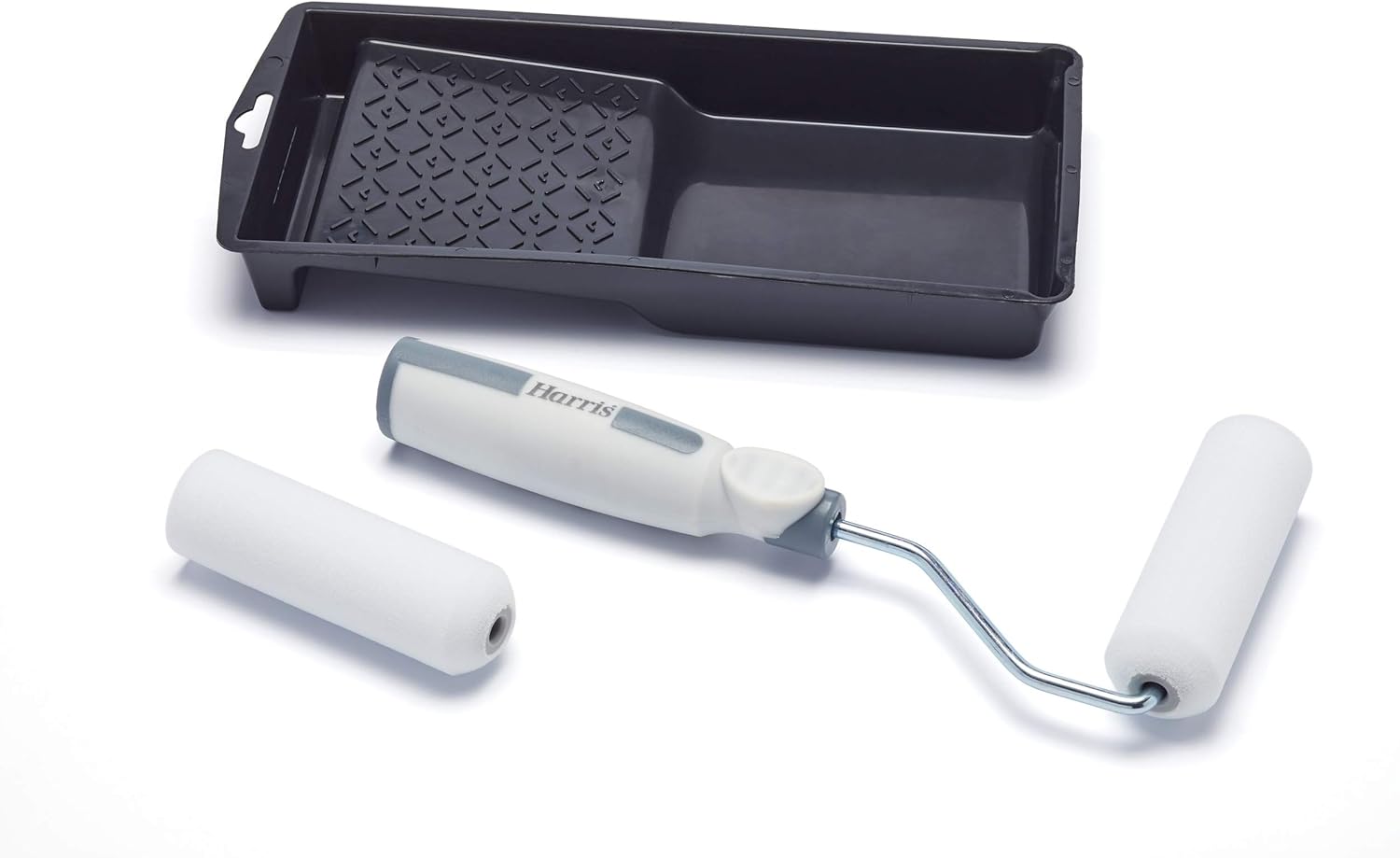 Harris Seriously Good Woodwork Mini Roller Set 4in | Kit Includes: Tray, Roller Frame, 2 X Gloss Roller Sleeves 4