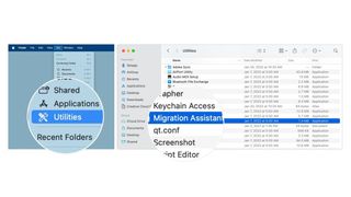 A screenshot of Apple's Migration Assistant