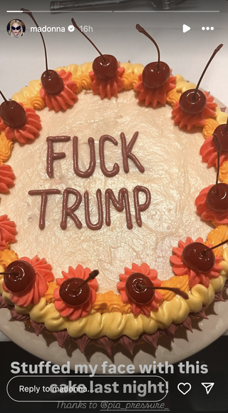 Madonna Trump cake