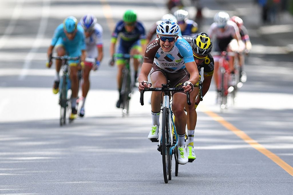 Cyril Gautier (AG2R La Mondiale) attacks late in the piece