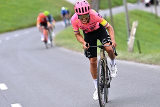 Richard Carapaz attacks on the way to his first WorldTour win for EF at the Tour De Romandie
