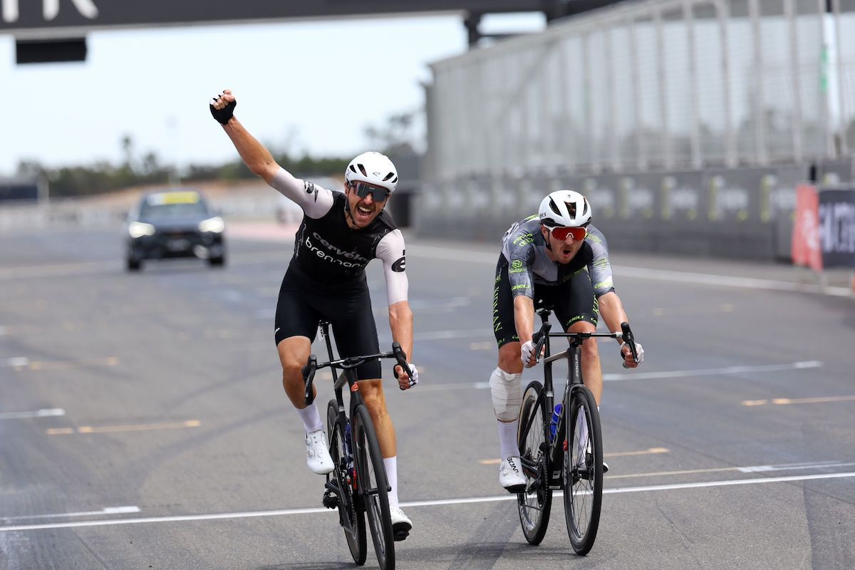 Brendon Davids (Team Brennan p/b TP 32) wins stage 3 of SA Kick It, the opening round of the ProVelo Super League, Australia's new domestic top tier racing series