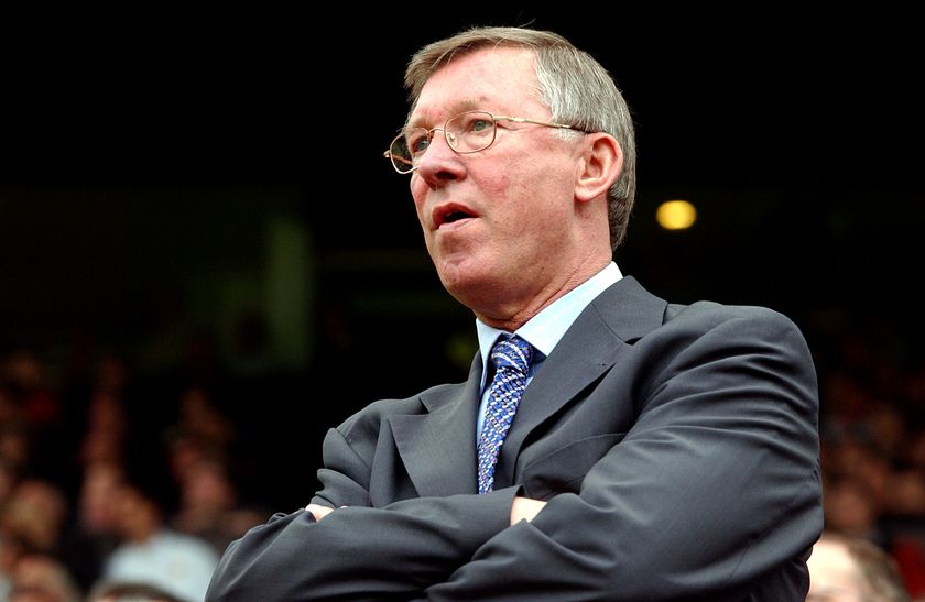 Sir Alex Ferguson looks on during a Manchester United game against Charlton Athletic in May 2003.