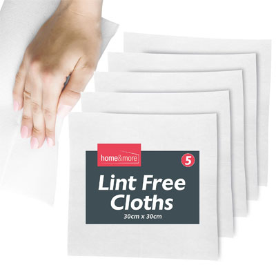 pack of five lint free cloths from B&amp;amp;Q