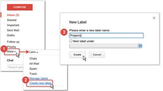 Gmail's step-by-step process for adding labels to emails