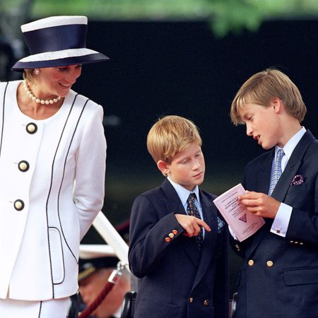 The Princess Of Wales And Princes William  Harry Attend The Vj Day 50Th Anniversary Celebrations In London. . (Photo by Antony Jones/Julian Parker/UK Press via Getty Images)