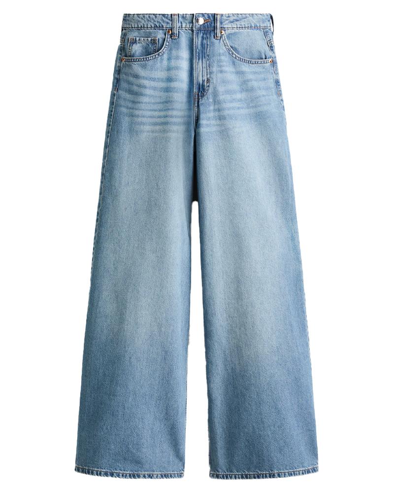 wide leg pale wash jeans