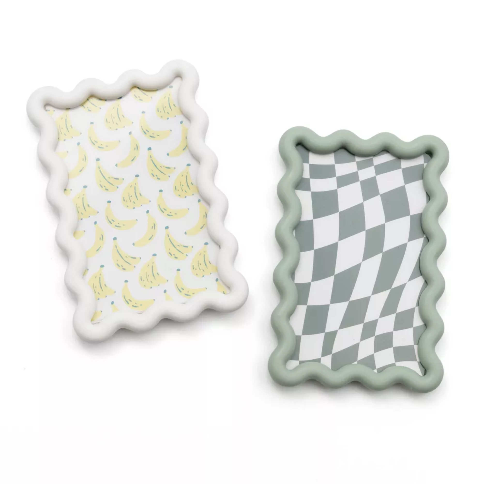 set of two picture frames with wavy borders