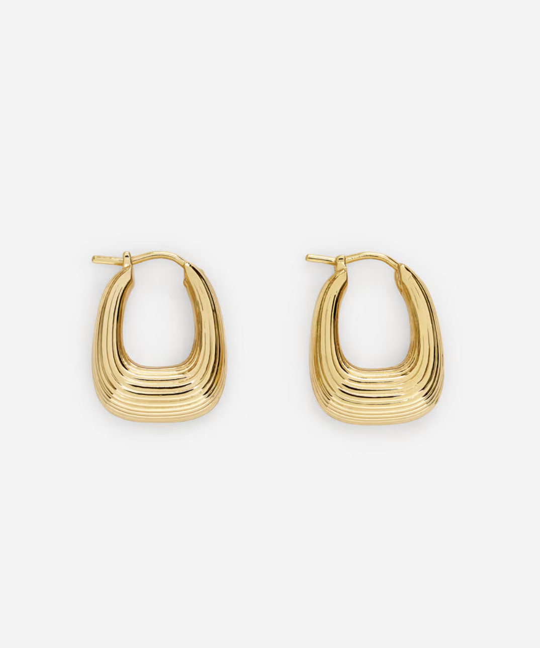 ARKET, Gold Pleated Hoop Earrings