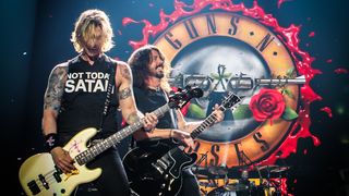 Duff McKagan and Dave Grohl onstage in Tulsa