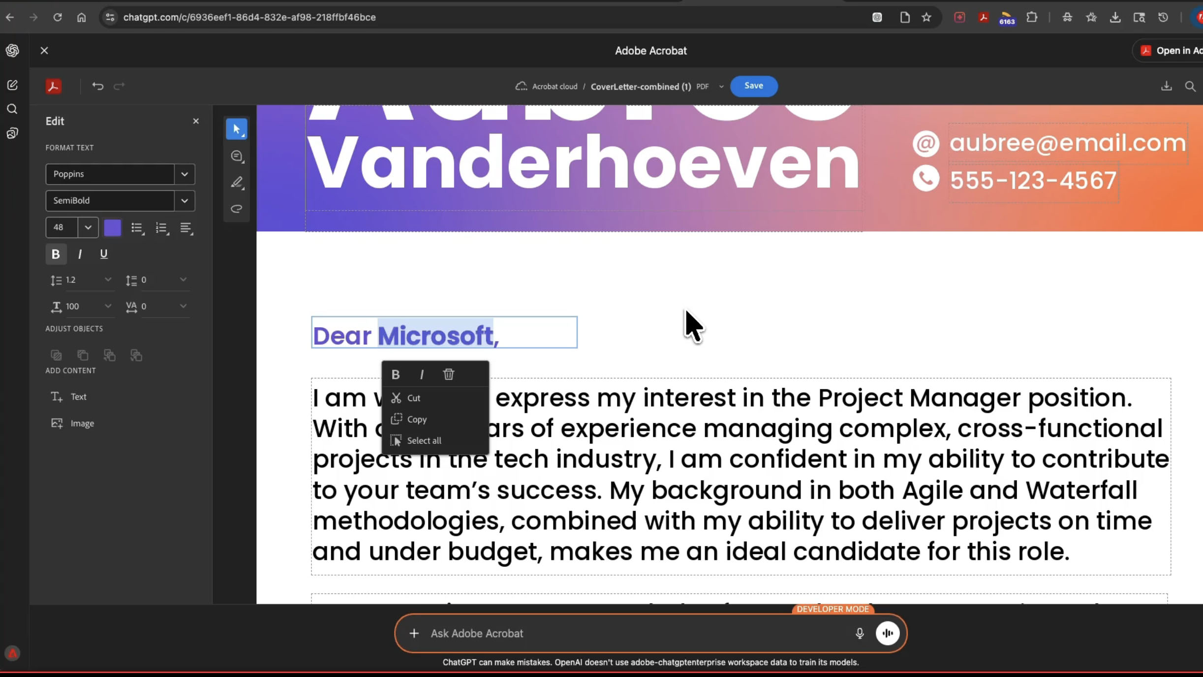 Adobe Acrobat in ChatGPT