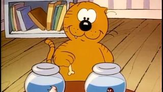 Heathcliff trying to learn magic on Heathcliff and the Catillac Cats