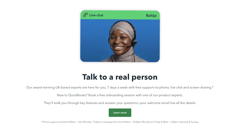 QuickBooks website screenshot