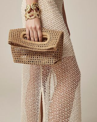 Open-Weave Foldover Clutch