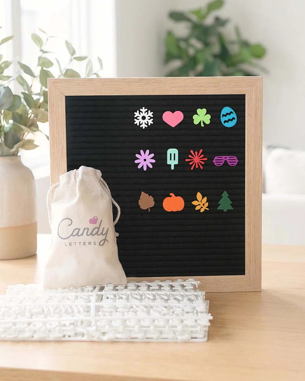 A Candy Letters board and charms