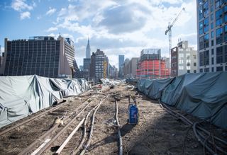 Construction on the conversion began in 2006, with each section of the rail track removed and tagged so that it could be returned later to its original location