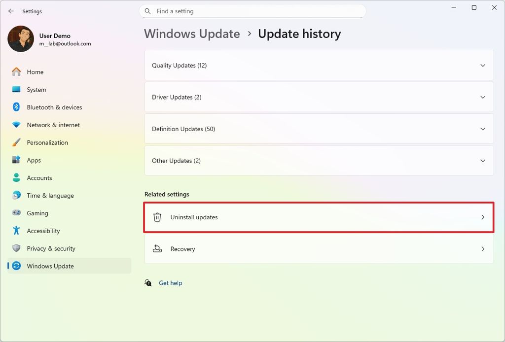 Windows 11 uninstall updates