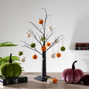 70cm Black Twig Tree With Hanging Decorations