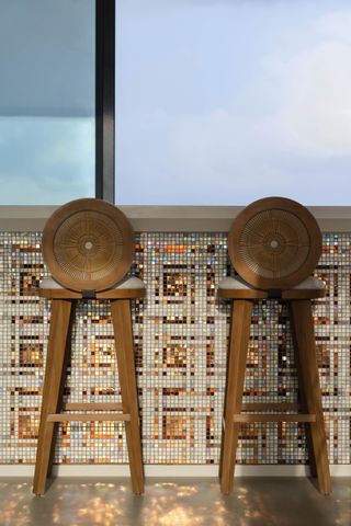 Bar stool at the Arrival Pavilion