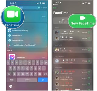Make FaceTime call on iPhone: Launch FaceTime, tap New FaceTime