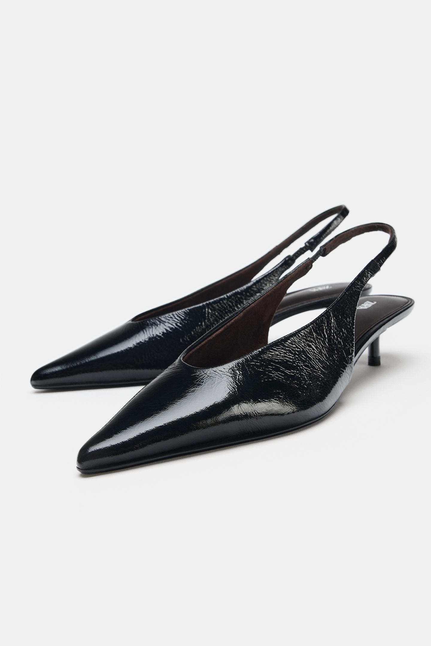 ZARA, Leather Slingback Shoes