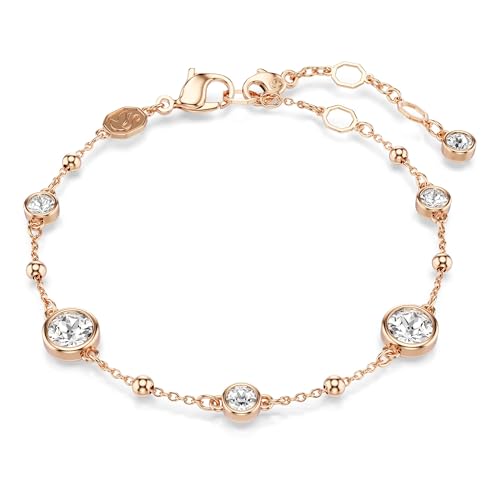 Swarovski Imber Bracelet, Round Cut, White, Rose Gold-Tone Plated