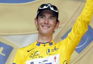 Andy Schleck in yellow, Tour de France 2010 stage 9