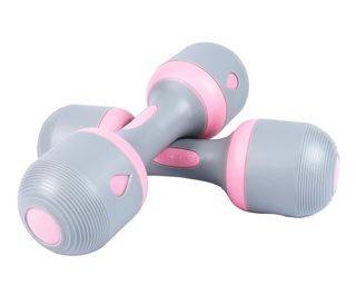 Best dumbbells: image of nice c dumbbell set, which are grey and pink