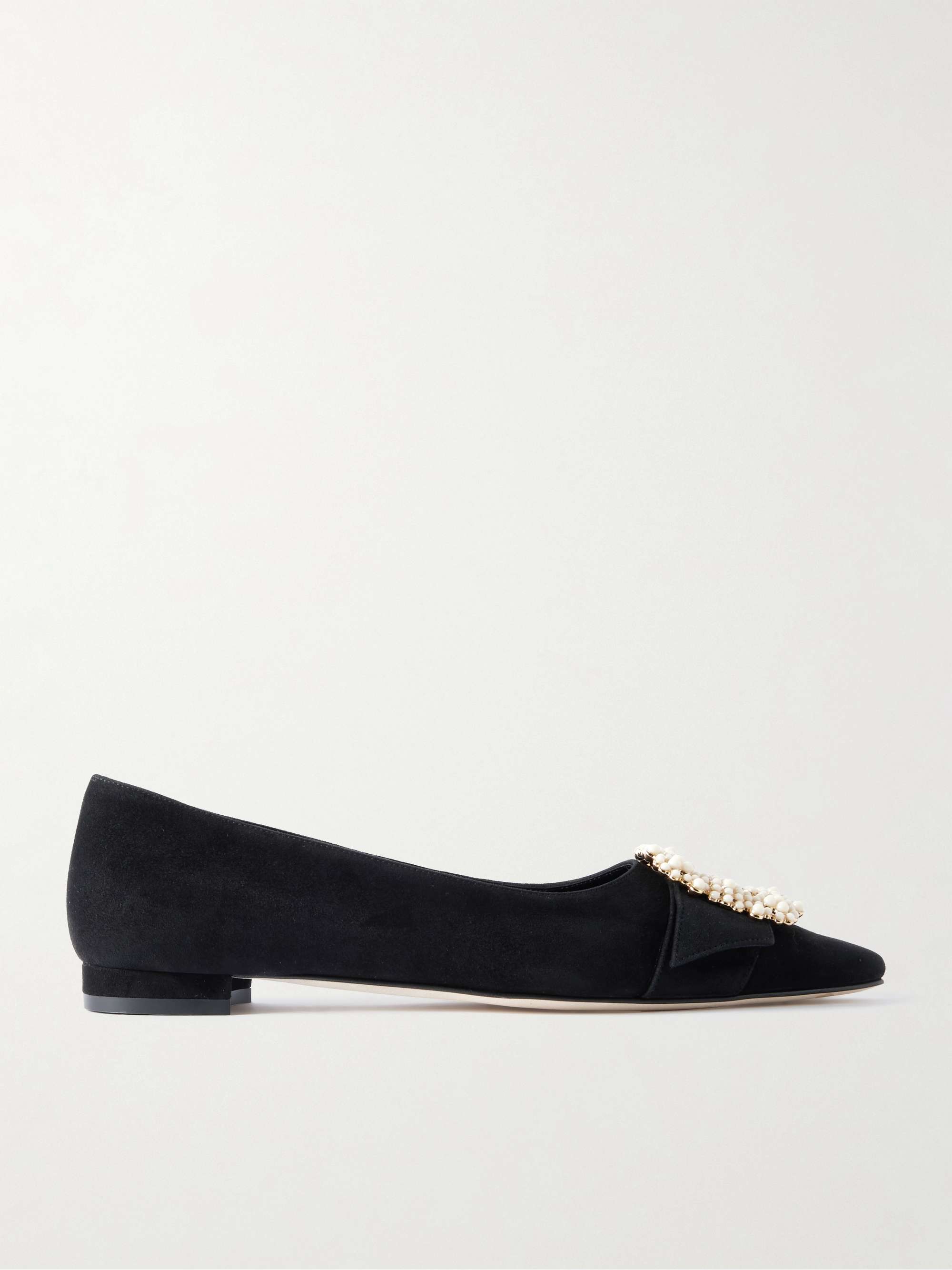 Gibfla Embellished Suede Ballet Flats