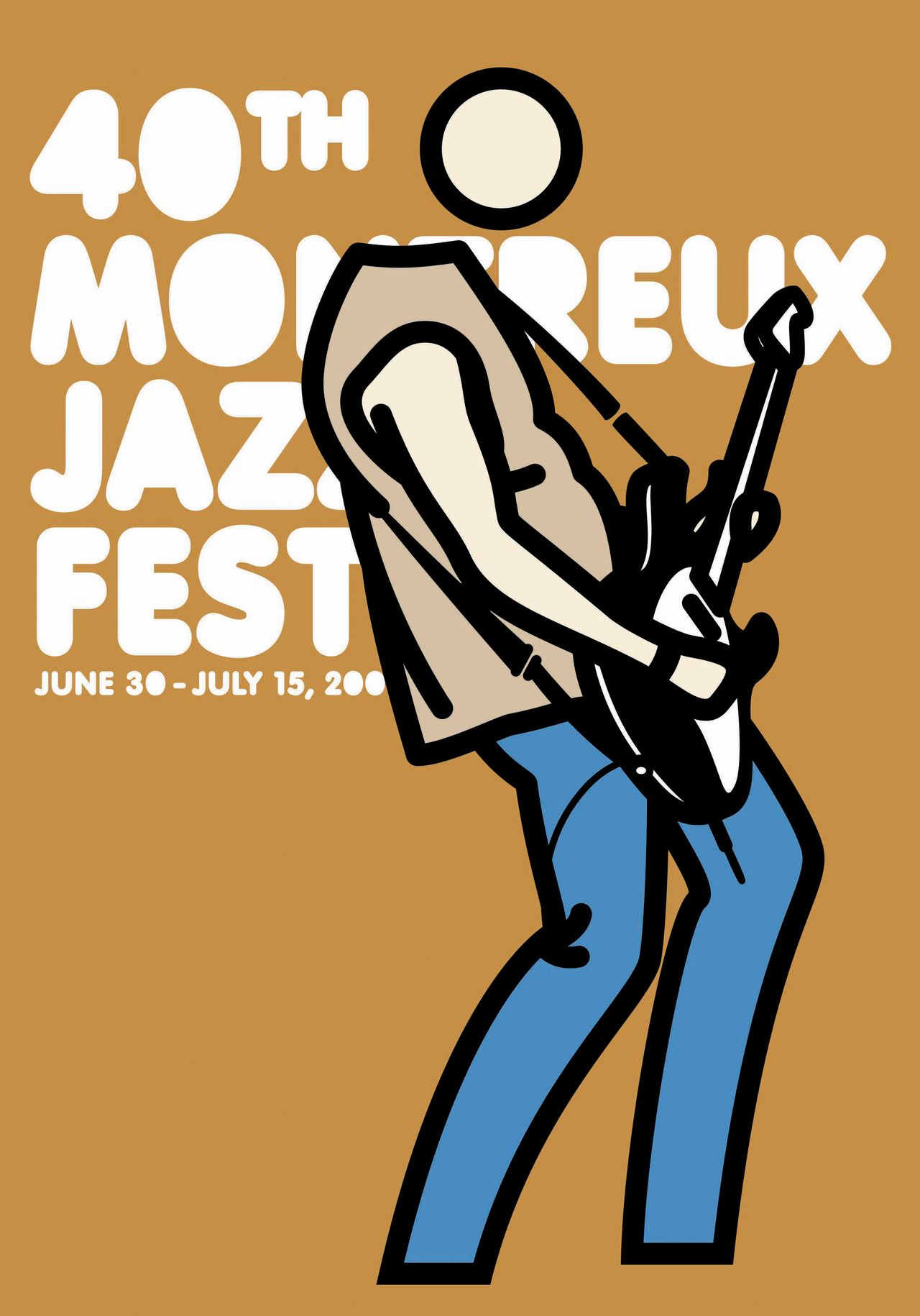 Fondation du Festival de Jazz de Montreux, 2006, artwork by Julian Opie (orange)