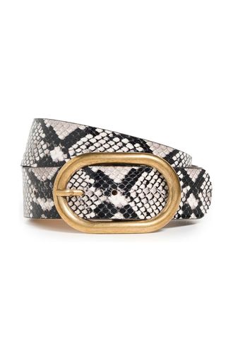 B-Low the Belt Women's Kian Python Belt, White Brass