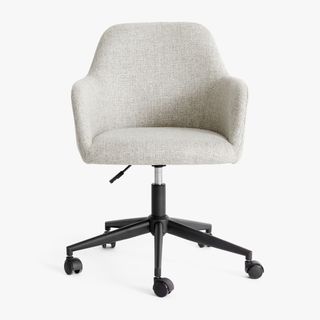 Gray Upholstered Swivel Desk Chair