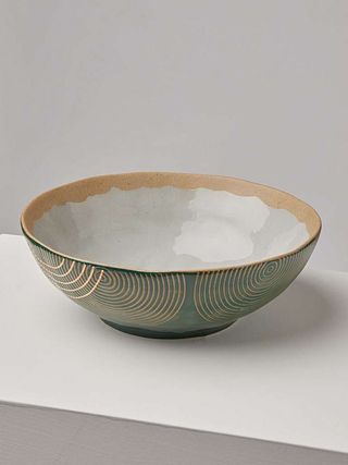 Camila Green & Gold Ceramic Serving Bowl Large - was £39.50, now £27