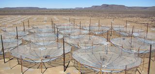 A digital image showing what the HERA radio array will look like with 240 antennas.