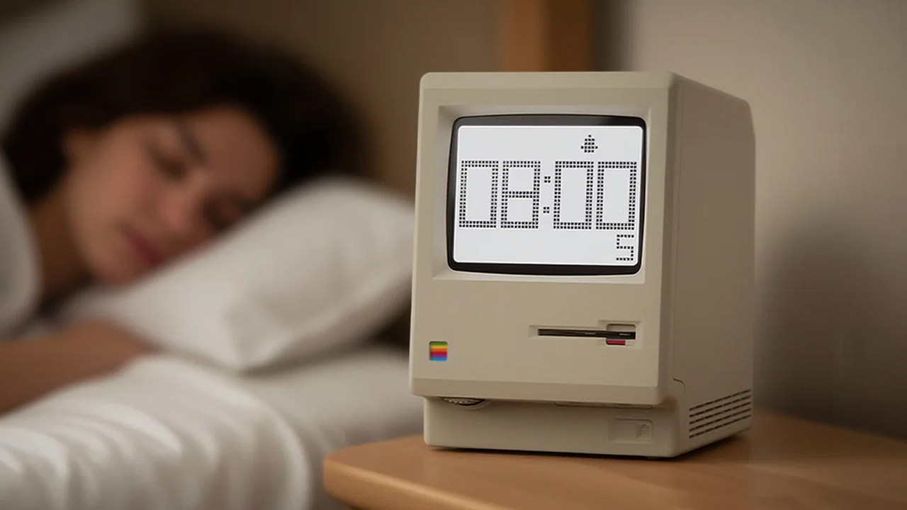 Kokogol Maclock on a bedside table with woman asleep in the background