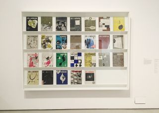 A collection of Arts & Architecture covers, designed by Ray Eames in the 1940s. Courtesy Barbican Art Gallery
