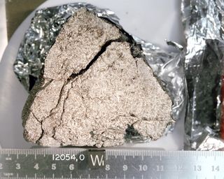 A sample of lunar rock returned from the Moon by the Apollo 17 mission.