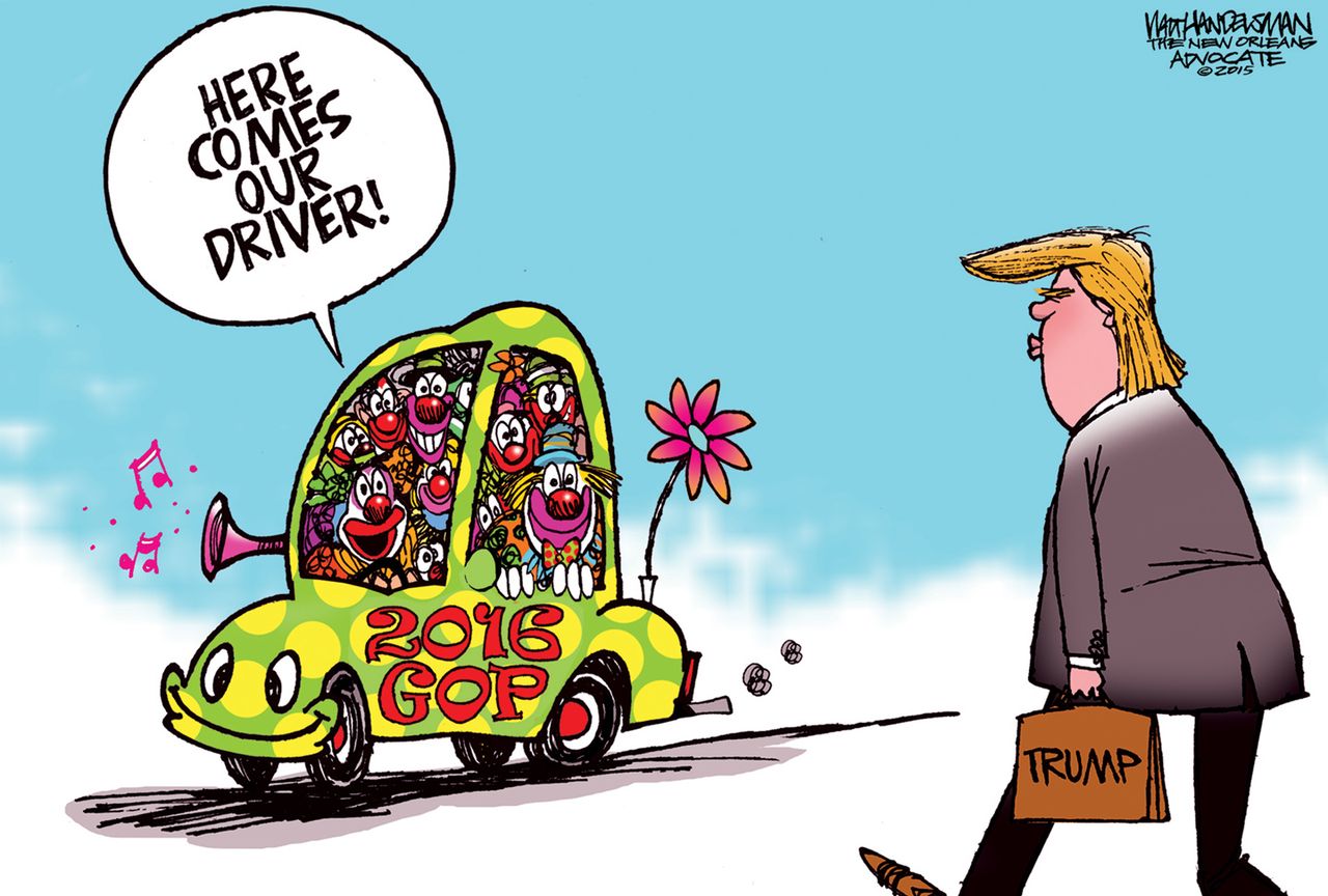 Political cartoon U.S. GOP 2016 Trump