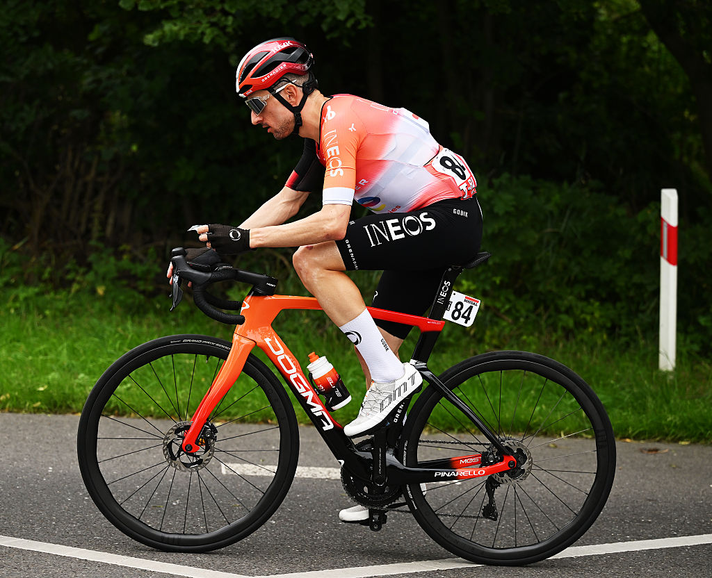 KARPACZ, POLAND - AUGUST 05: Victor Langellotti of Monaco and Team INEOS Grenadiers competes during the 82nd Tour de Pologne 2025, Stage 2 a 149.4km stage from Hotel Golebiewski Karpacz to Karpacz / #UCIWT / on August 05, 2025 in Karpacz, Poland. (Photo by Luc Claessen/Getty Images)