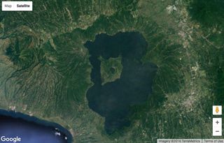 Satellite image of an island-in-a-lake-on-an-island-in-a-lake-on-an-island.