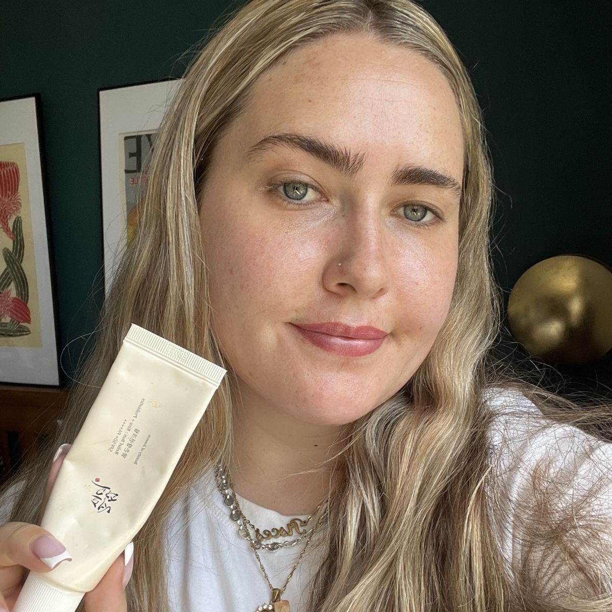 Amelia wearing Beauty of Joseon Relief Sun : Rice + Probiotics