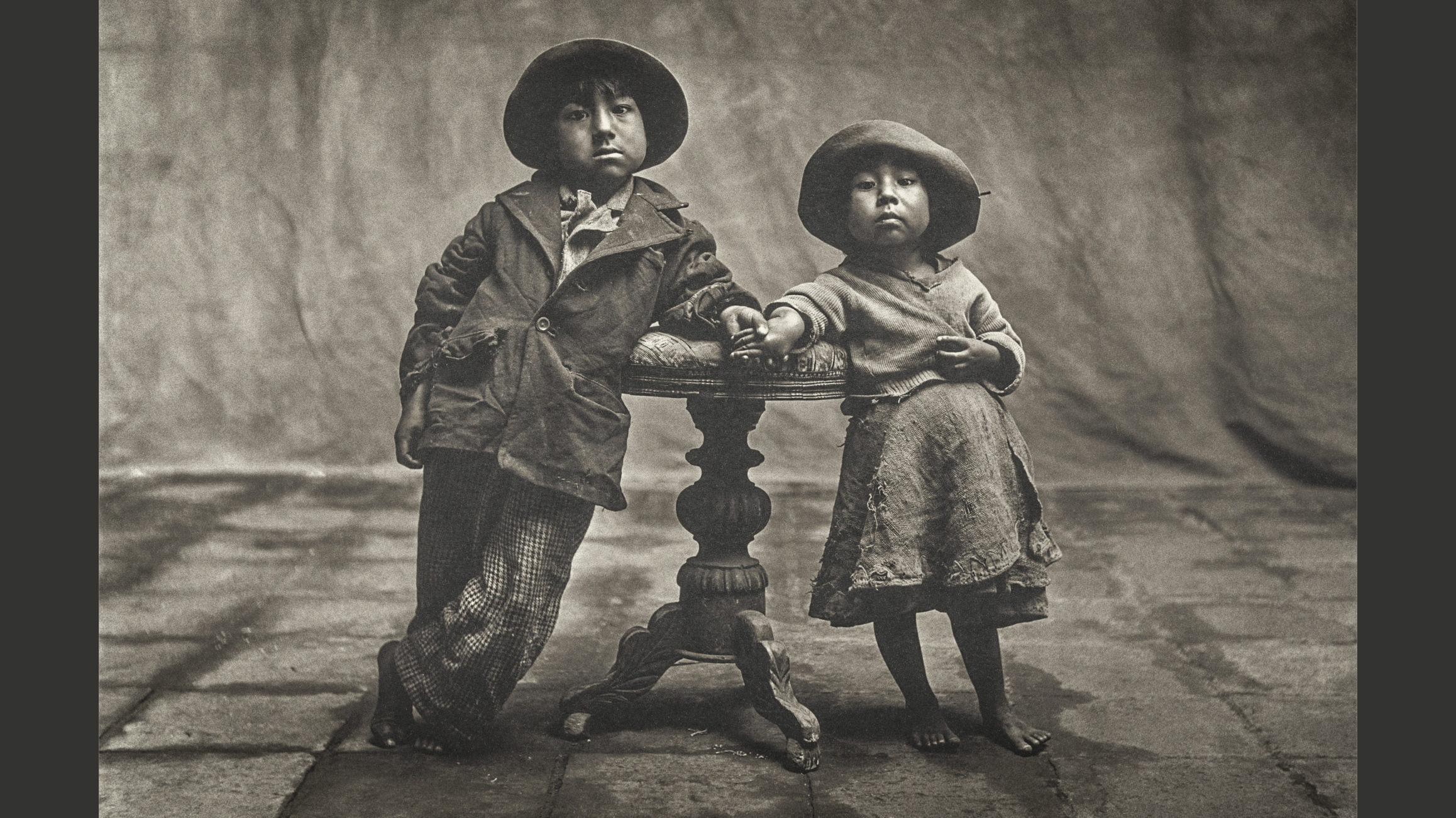 Cuzco Children; Irving Penn (American, 1917 - 2009); United States; negative 1948; print 1978; Platinum-palladium print; 49.8 &times; 51.4 cm (19 5/8 &times; 20 1/4 in.); 2025.124.1; Gift of The Irving Penn Foundation, made possible by an anonymous donor; In Copyright (https://rightsstatements.org/vocab/InC/1.0/)