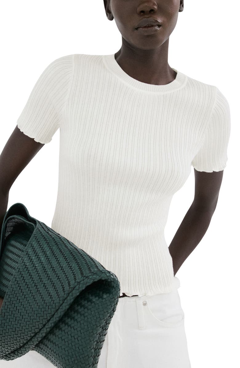 Cotton Blend Rib T-Shirt
