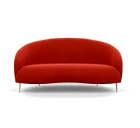 Bloomsbury 2 Seater Sofa Varese Velvet Terracotta Brass Feet| 10% off with code BLACK10
