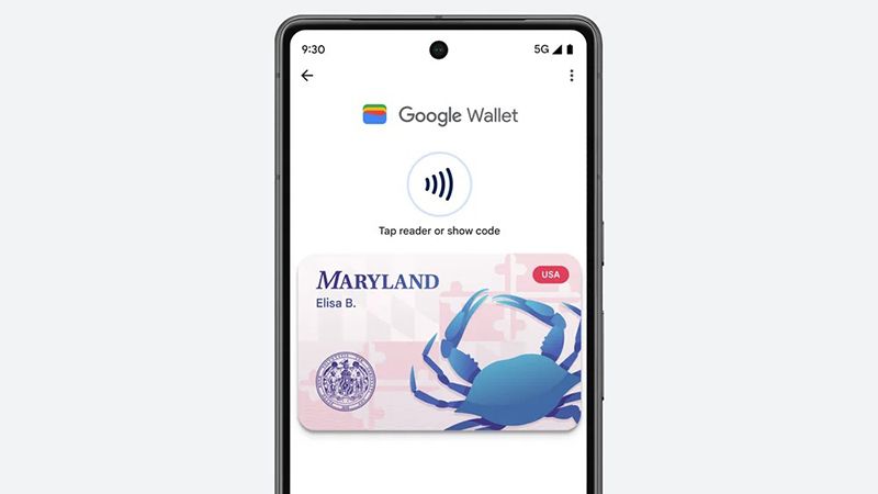 Google Wallet with Maryland driver&#039;s license