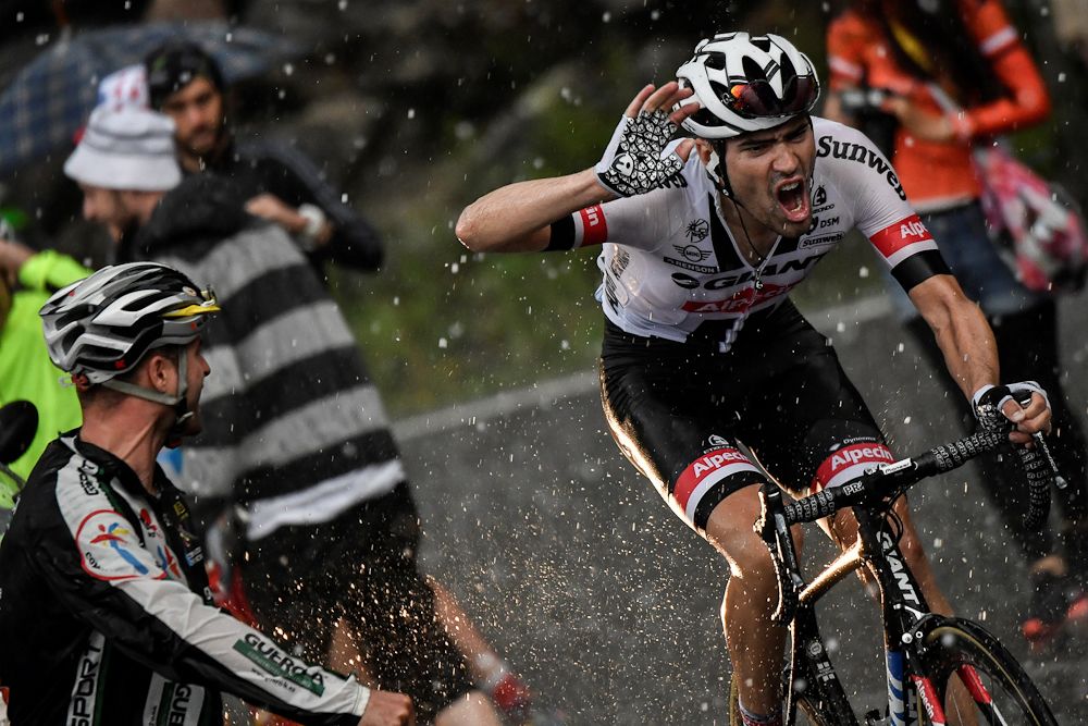 Stage 9 winner Tom Dumoulin solos to the finish in Andorre Arcalis