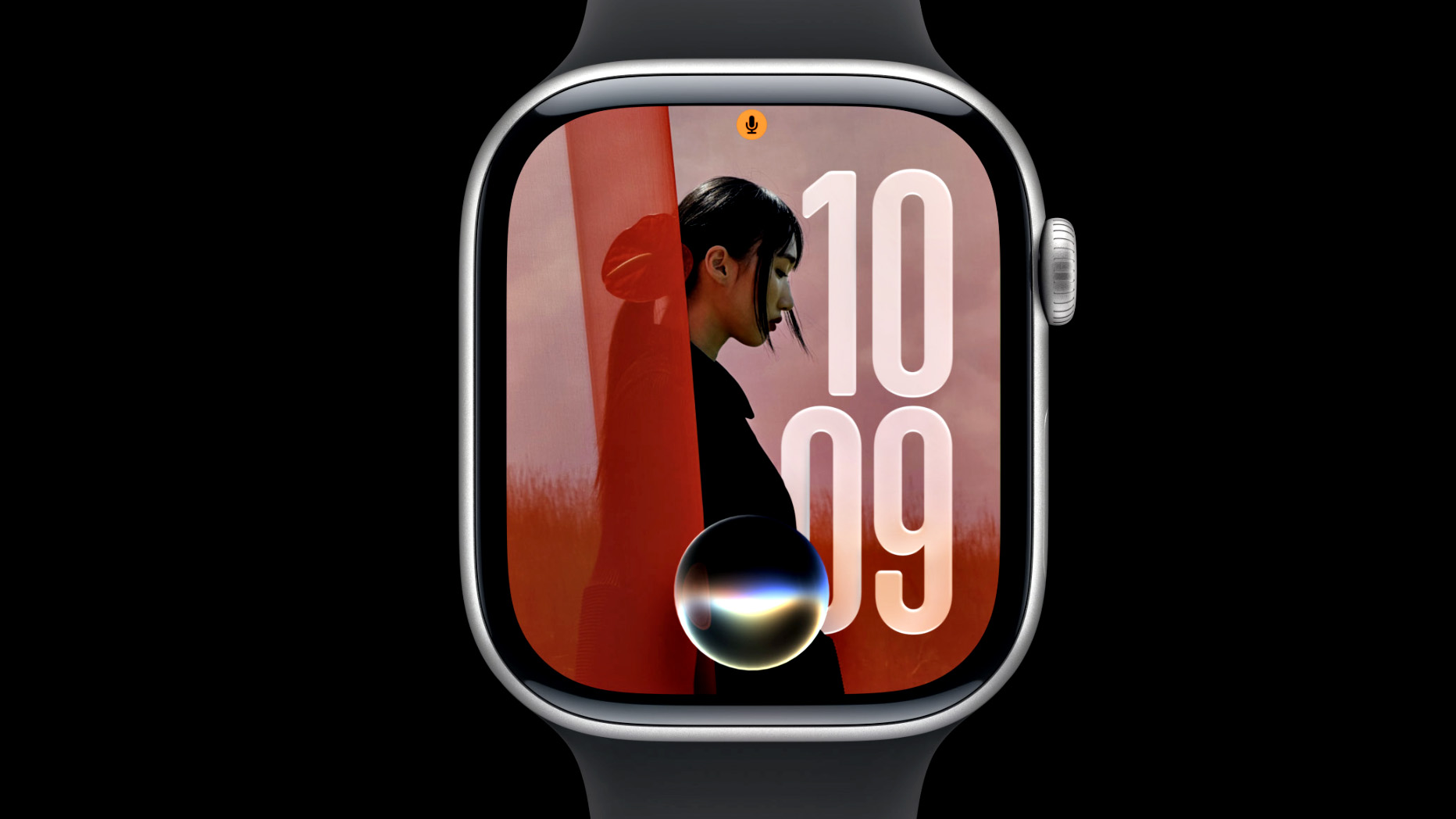 Close-up of an Apple Watch Series 11 showing the new Siri AI experience 