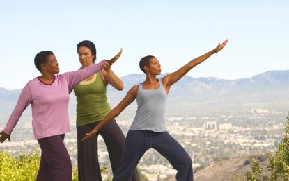 Women practicing tai chi