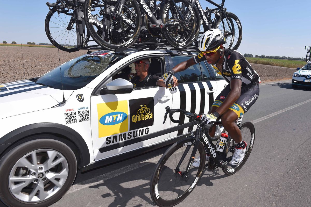 Back at the MTN-Qhubeka team car